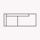 Sofá 3 plazas con lateral derecho abierto