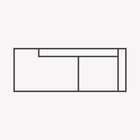 Sofá 3 plazas con lateral izquierdo abierto