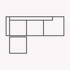 Sofá 4 plazas con lateral derecho abierto y Puf