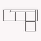 Sofá 4 plazas con lateral izquierdo abierto y Puf