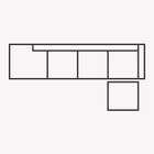 Sofá 5 plazas con lateral izquierda abierto y Puf