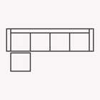 Sofá 5 plazas con Puf