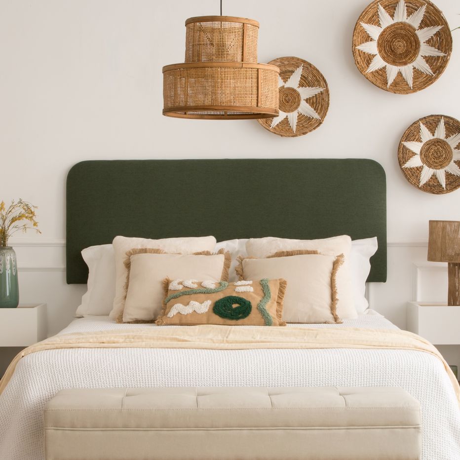 Marti cabecero tapizado verde para cama de 150 y 160