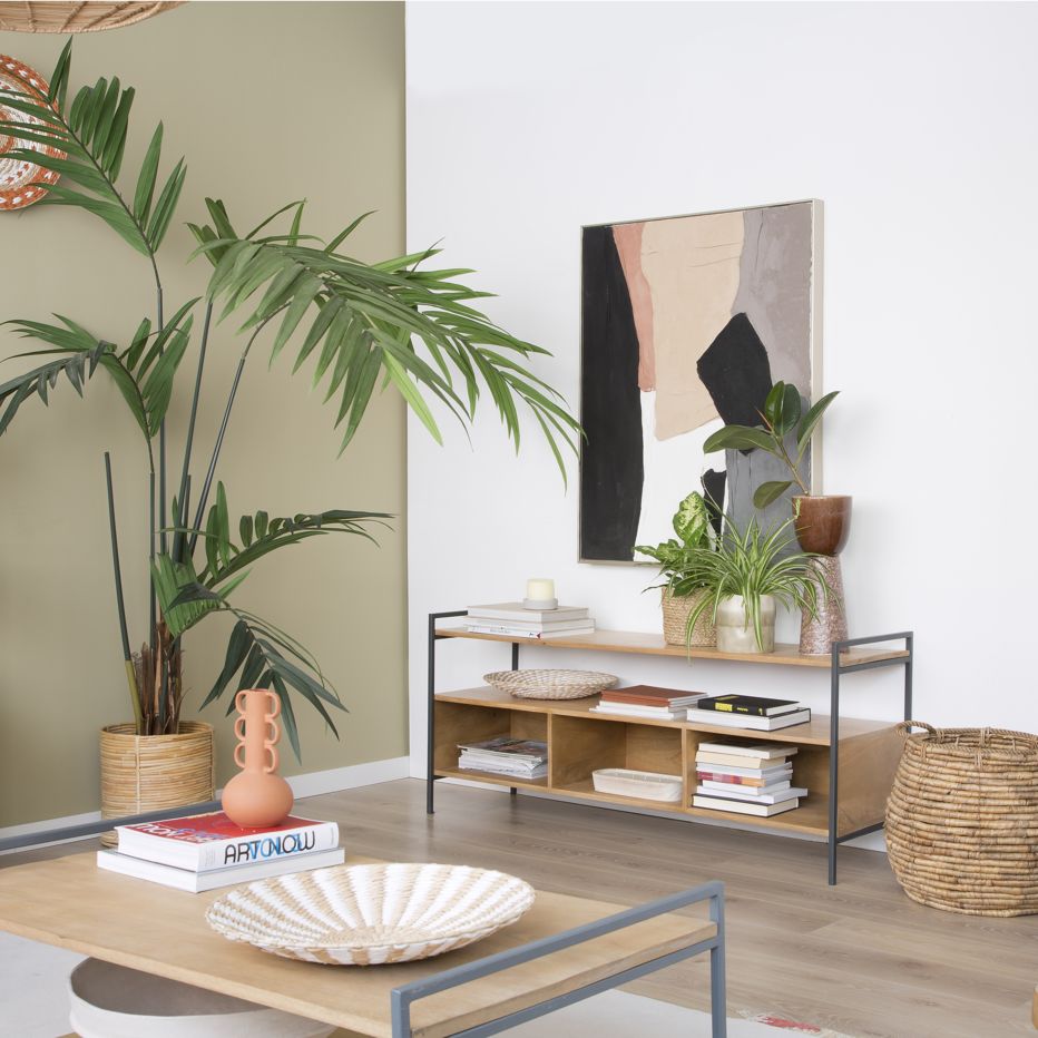 Boreal mueble tv de madera de mango y metal