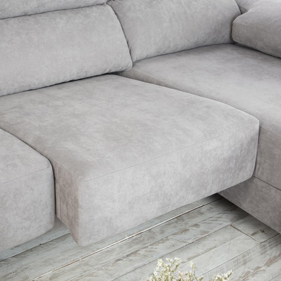 Dandy sofa chaise longue grey right w/chest | Banak