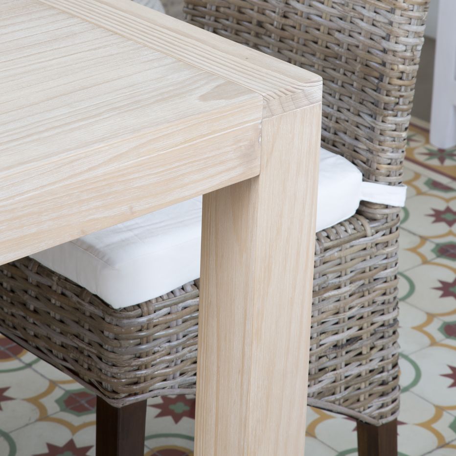 Gael mesa de comedor extensible rectangular 120/170 de madera color teca |  Banak