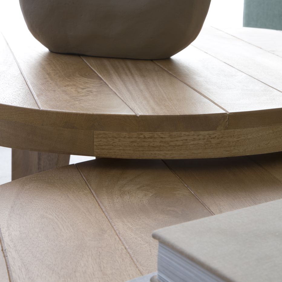 perfil Integrar Limpia la habitación Amaia set de 2 mesas de centro de madera | Banak