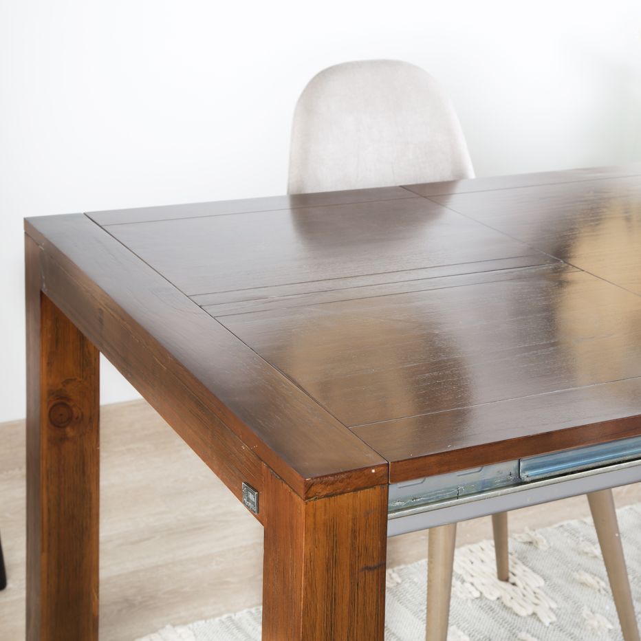 Gael mesa de comedor extensible rectangular 120/170 de madera color teca |  Banak