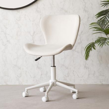 Nori beige upholstered desk chair with castors