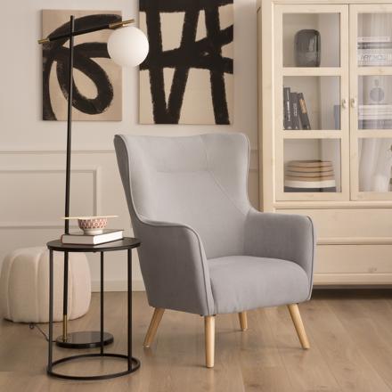 Visby pearl grey armchair