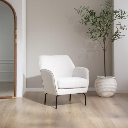 Gali fauteuil beige avec pieds en métal