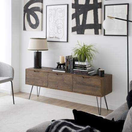 Baltic wood and metal tv furniture