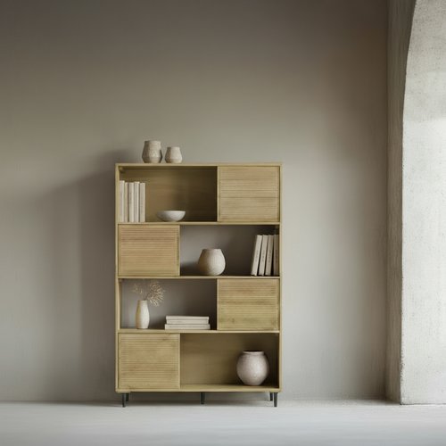 Boreal estantería de madera maciza de mango y metal