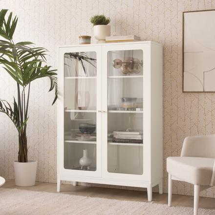 Berna white low display cabinet