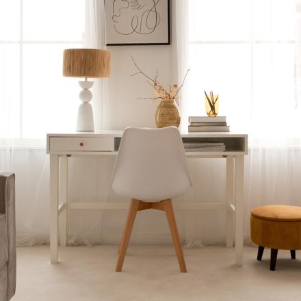 Ceilan white desk with drawer
