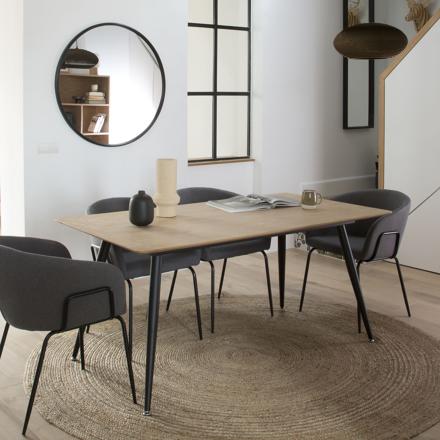 Coimbra rectangular dining table in wood and metal