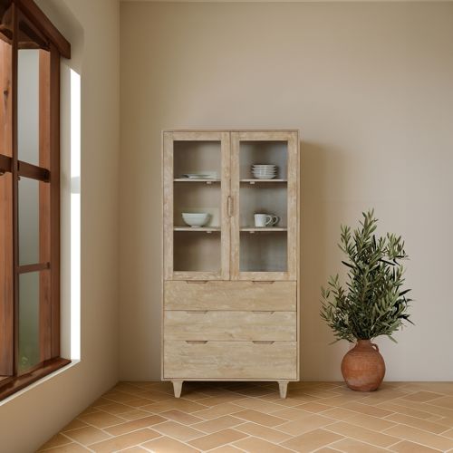 Dakar vitrina de madera maciza de mango