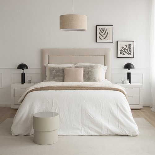 Volga cabecero tapizado color beige para cama de 150