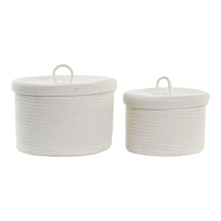 Fones cesta 2 conjunto de algodão branco