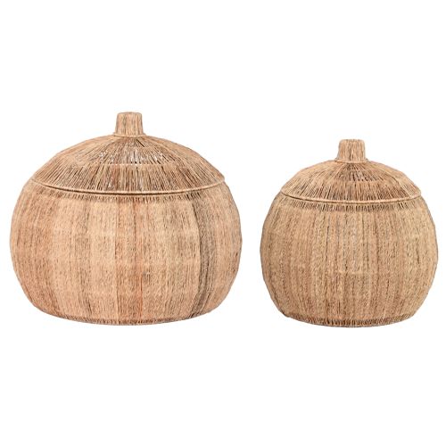 Makas set de 2 cestos de yute con tapa