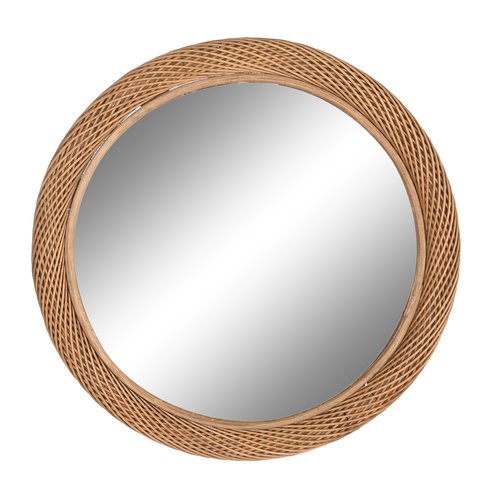 Famas ronde spiegel van bamboe