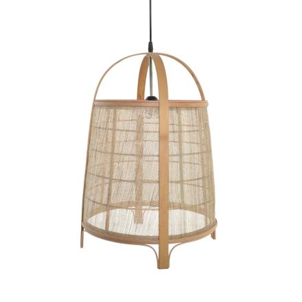 Bety lampada a soffitto in bambu' lino naturale marrone