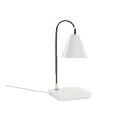 Kema lampada da tavolo in marmo e metallo bianco