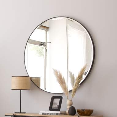 Caly miroir noir en aluminium - verre