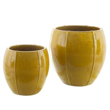 Axel 2 set vasos de cerâmica amarelos