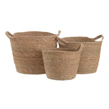 Poly set 3 natural fibre baskets
