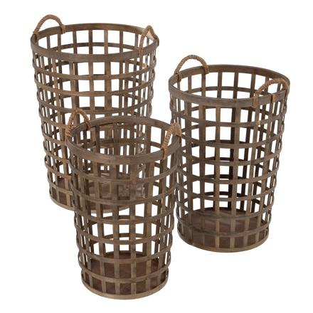 Kajo conjunto de 3 cestos de bambu