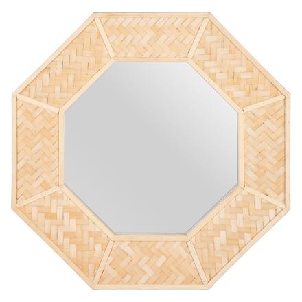 Fent espejo de pared de bambú