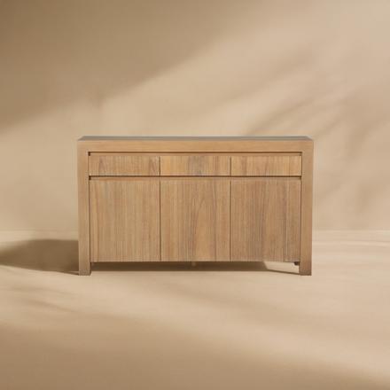 Liland aparador estrecho de madera maciza de acacia