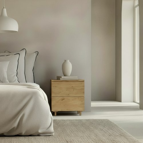 Livenza mesita de noche de madera maciza de acacia