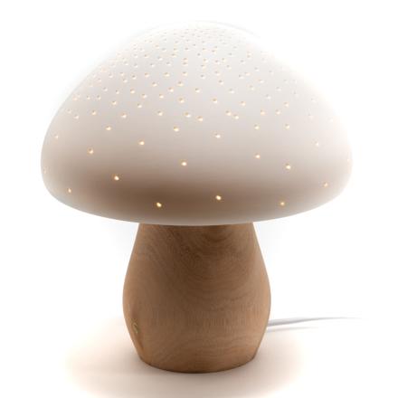 Parra lampe de table en porcelaine et bois