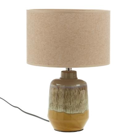 Elmas lâmpada de mesa de cerâmica e algodão