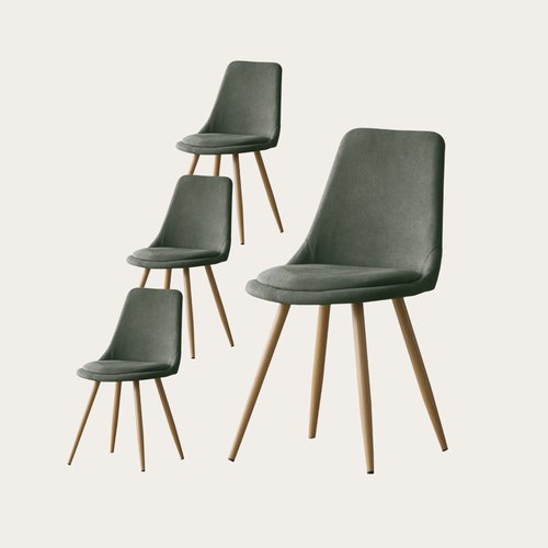 Pack 4 sillas devon tapizada verde