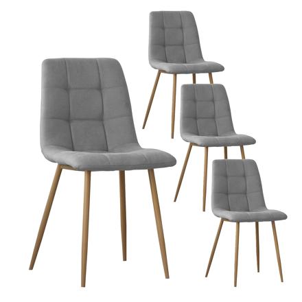 Pack 4 sillas basilea tapizada en color gris