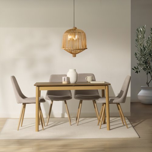 Conjunto mesa marcus y 4 sillas devon beige
