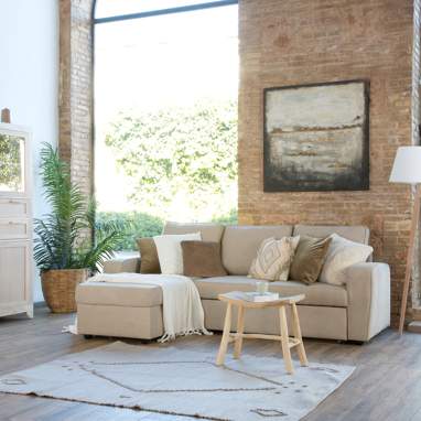Kubor canapé-lit chaise longue réversible 3 places beige