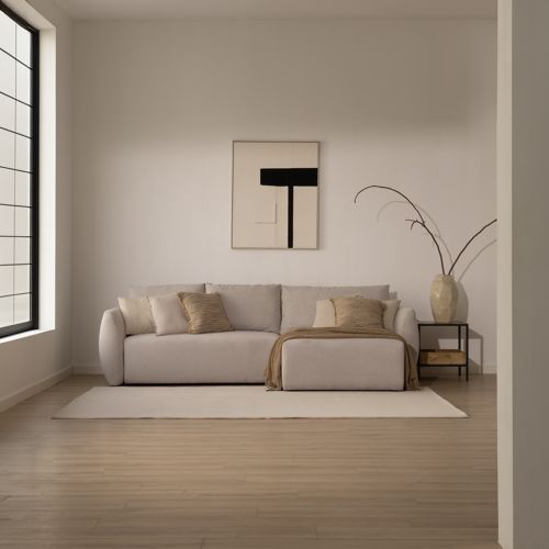 Lagos sofá cama con chaise longue reversible 3 plazas beige