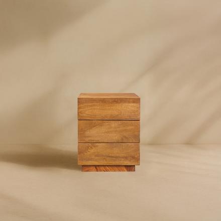 Moru mesita de noche de madera maciza de mango