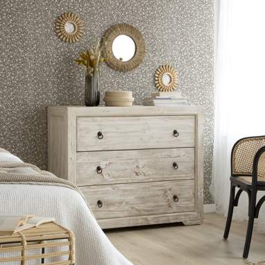 Oblak cómoda de madera maciza blanco shabby
