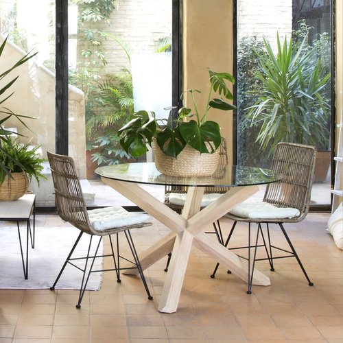 Carot base mesa de comedor de madera color natural