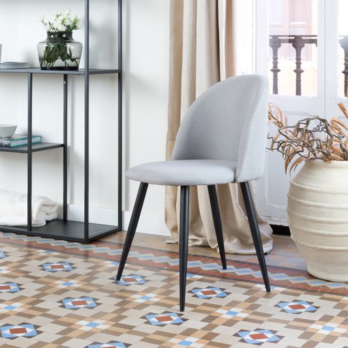 Curie grijs gestoffeerde stoel