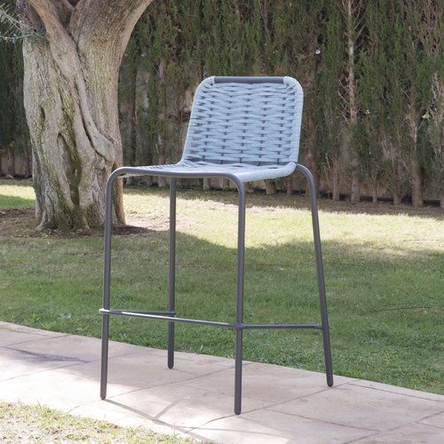 Mink hoher hocker blau und graphit