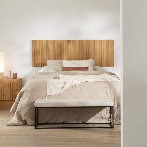Nolan massivholz-kopfteil aus mangoholz für bett 150 und 160