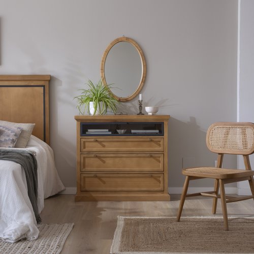 Parma cómoda de madera de mango y metal