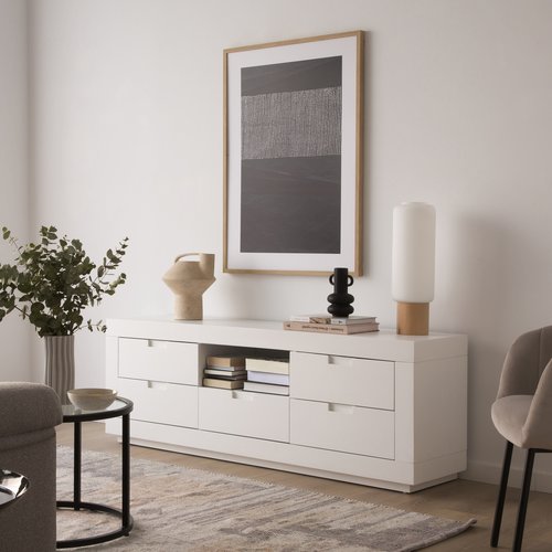Sisal mueble tv de madera lacado en blanco 160 cm