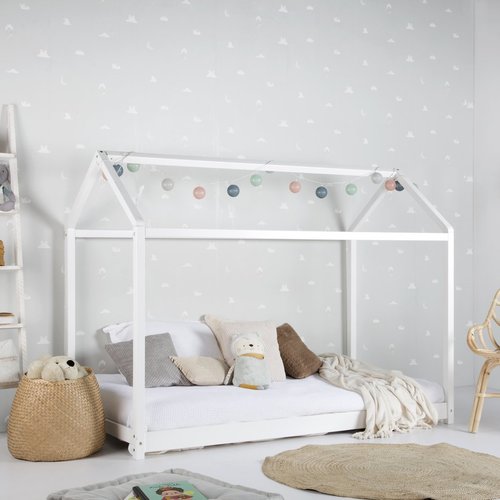 Jasmy bed in de vorm van een huis voor matras van 90x190